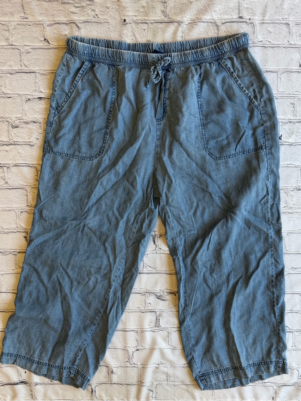 Denim Chambrey Pull On Wide Leg Pants Splendid XL Women’s Lyocell Beachy Coastal